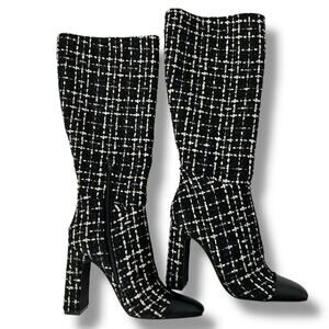 Steve Madden Black and White Heeled Boots